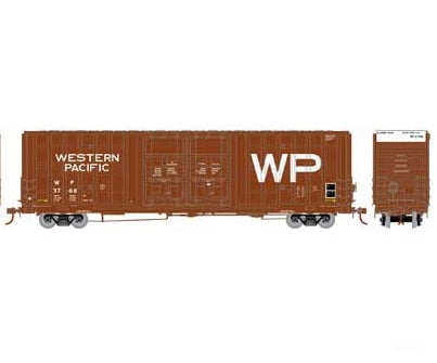 Athearn Ath75111 Ho 60 Foot Berwick Double Door Box Car Western Pacific 3768 Freight Cars