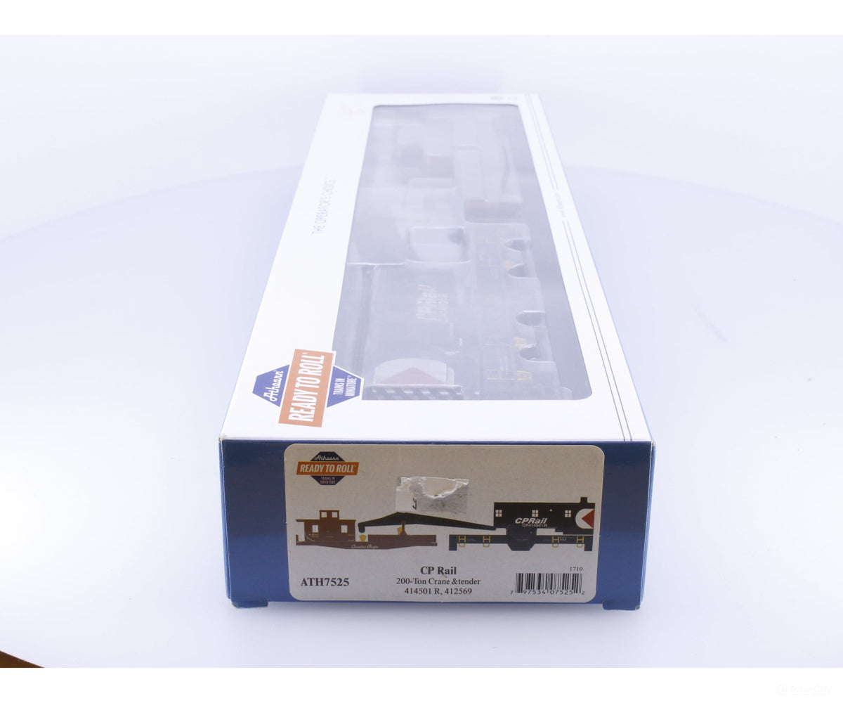 Athearn ATH7525 HO 200 Ton Crane and Tender Weathered Canadian Pacific (CP) 414501/412569 - Freight Cars