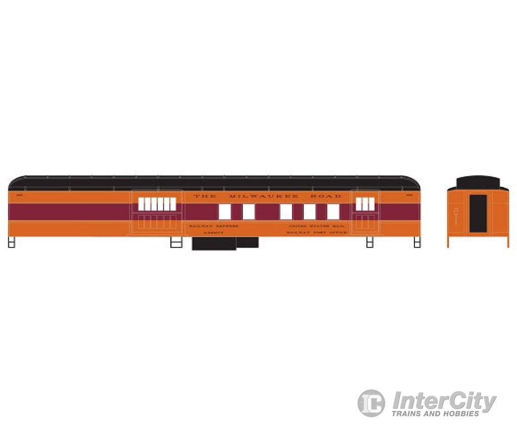 Athearn Ath79457 Ho Heavy Weight Passenger Cars Milwaukee Road Heavywieght Rpo Car 1872 Freight