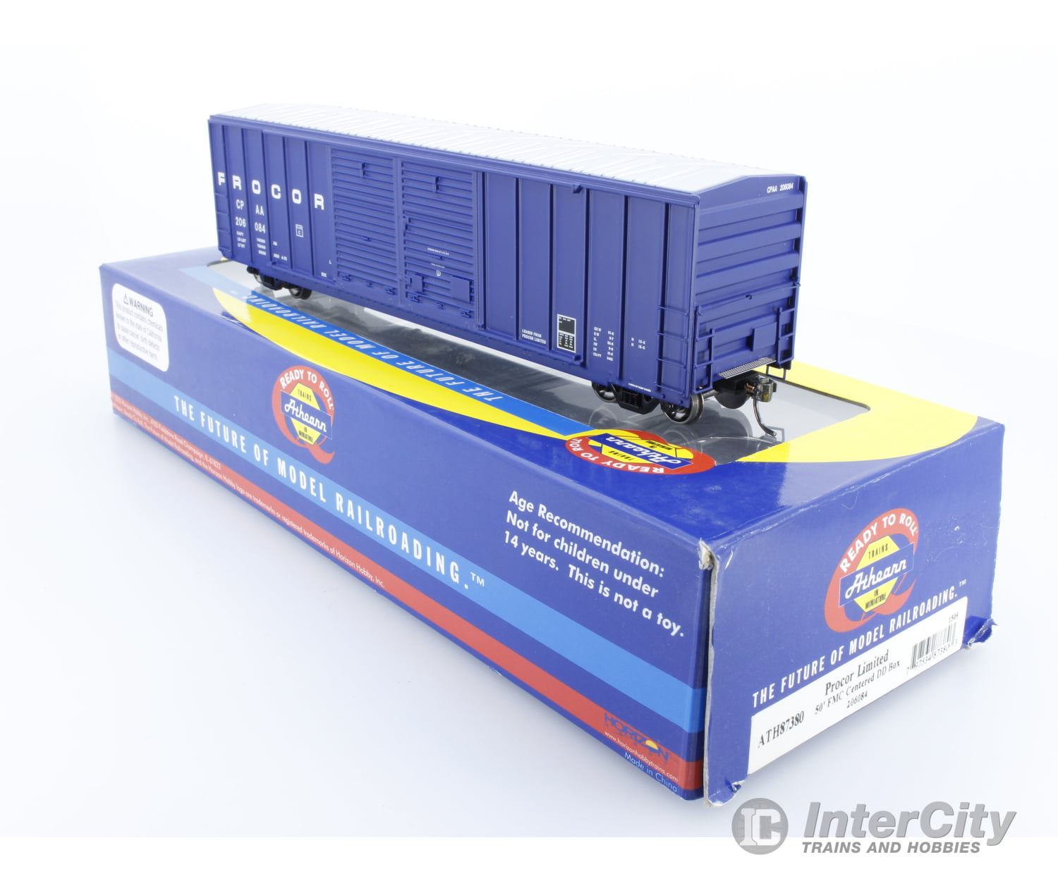 Athearn Ath87380 Ho 50 Foot Fmc Box Car Double Door Procor Ltd. 206084 Freight Cars