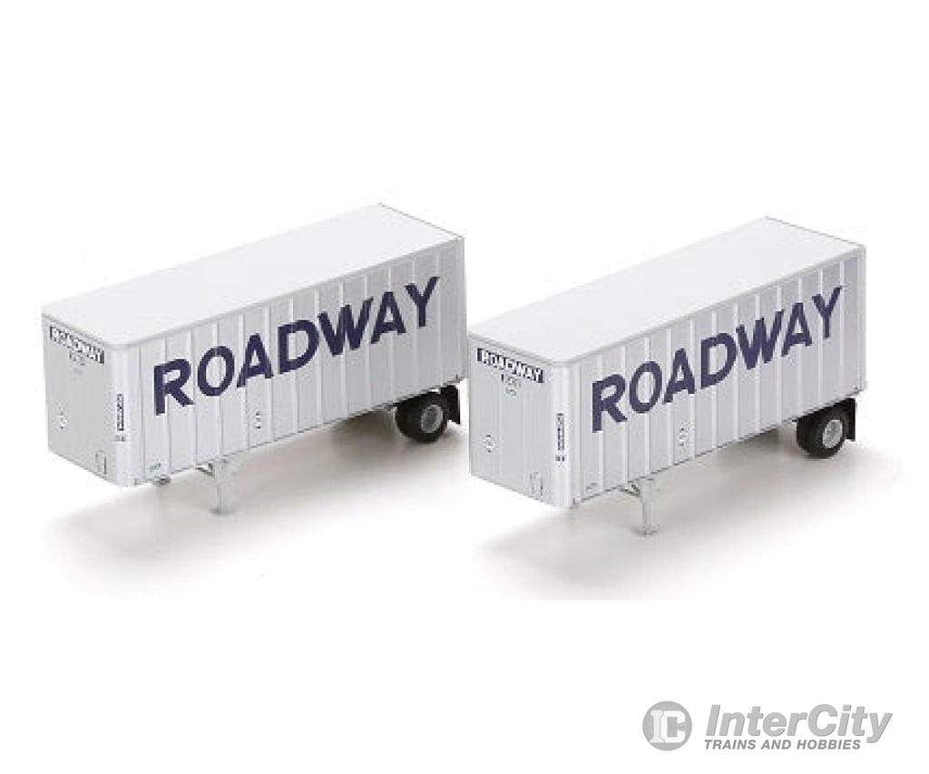 Athearn Ath91130 Ho Trailers Various Lengths 28’ W/Dolly Roadway (2) Freight Loads & Containers