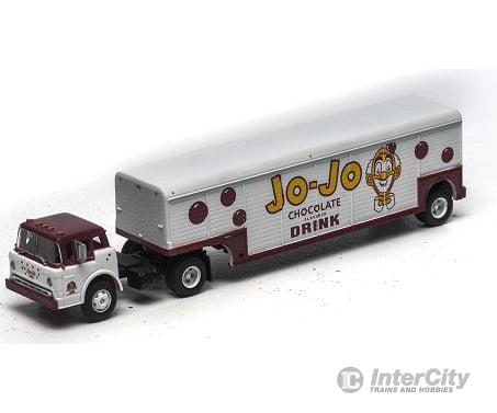 Athearn Ath92000 Ho Ford C Series Trucks & Beverage Trailer - Jo-Jo Chocolate Drink Cars