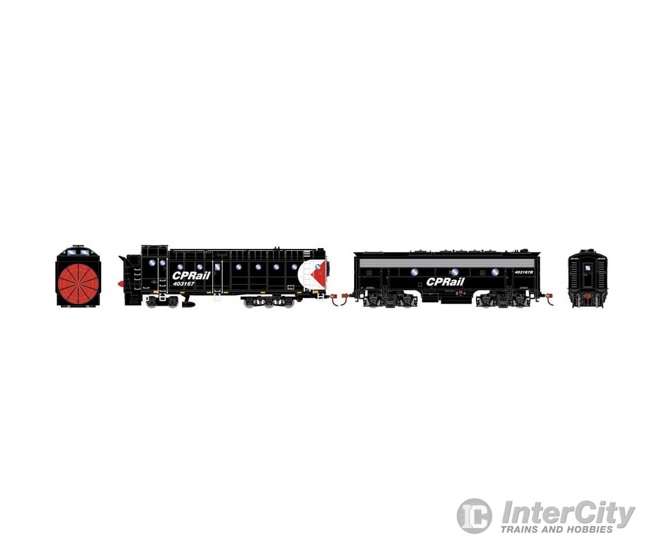 Athearn ATH93825 HO Rotary Snowplow & F7B Locomotive CPR #403167/#403167B Locomotives