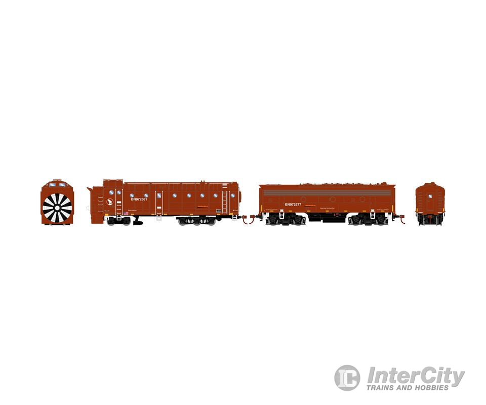 Athearn ATH93829 HO Rotary Snowplow & F7B Locomotive BNSF #972561/#972577 Locomotives