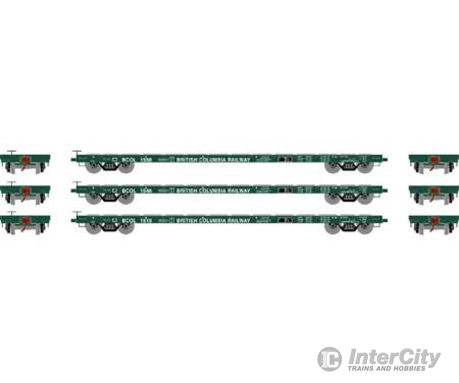 Athearn Ath97080 Ho 60 Foot Flat Car Bcol (3 Pack) Freight Cars