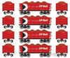 Athearn Ath97950 Ho 26 Foot Low Side Ore Gondola Car W/Load Cp Rail/Red (4 Pack #3) Freight Cars