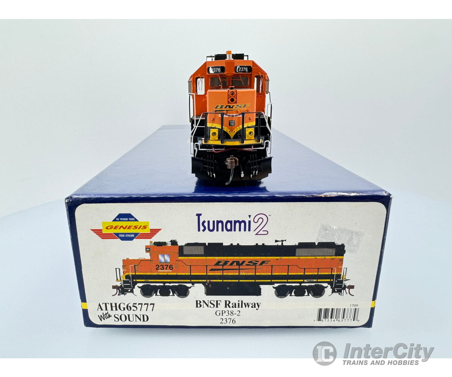 Athearn Athg65777 Ho Gp38-2 Burlington Northern Santa Fe (Bnsf) 2376 Dcc & Sound Locomotives