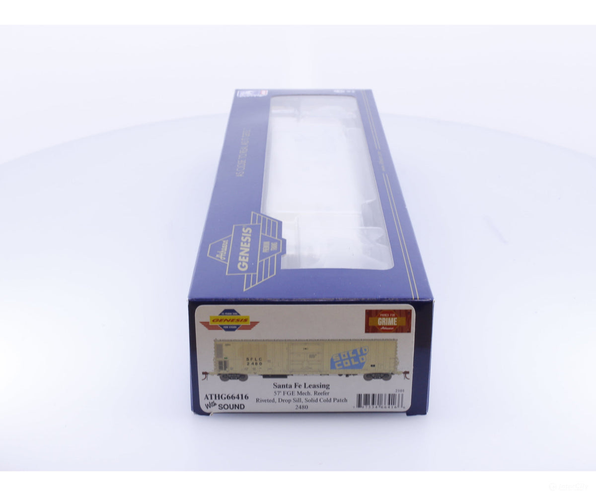 Athearn ATHG66416 HO 57’ FGE Mechanical Reefer Primed for Grime Series Santa Fe (SF) 2480 - Freight Cars