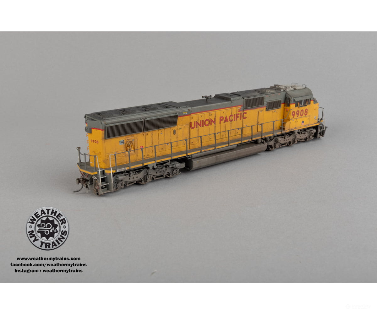 Athearn Genesis ATHG80163 HO G2.0 SD59M-2 UP #9908 DCC Ready - Weathered by WEATHER MY TRAINS - Locomotives