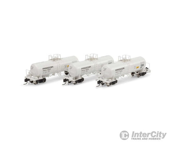 Athearn Genesis ATHGN15324 N 13,600-Gallon Acid Tank PROX White (3) Freight Cars