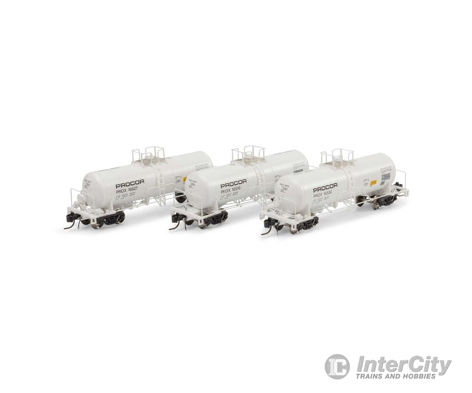Athearn Genesis ATHGN15324 N 13,600-Gallon Acid Tank PROX White (3) Freight Cars