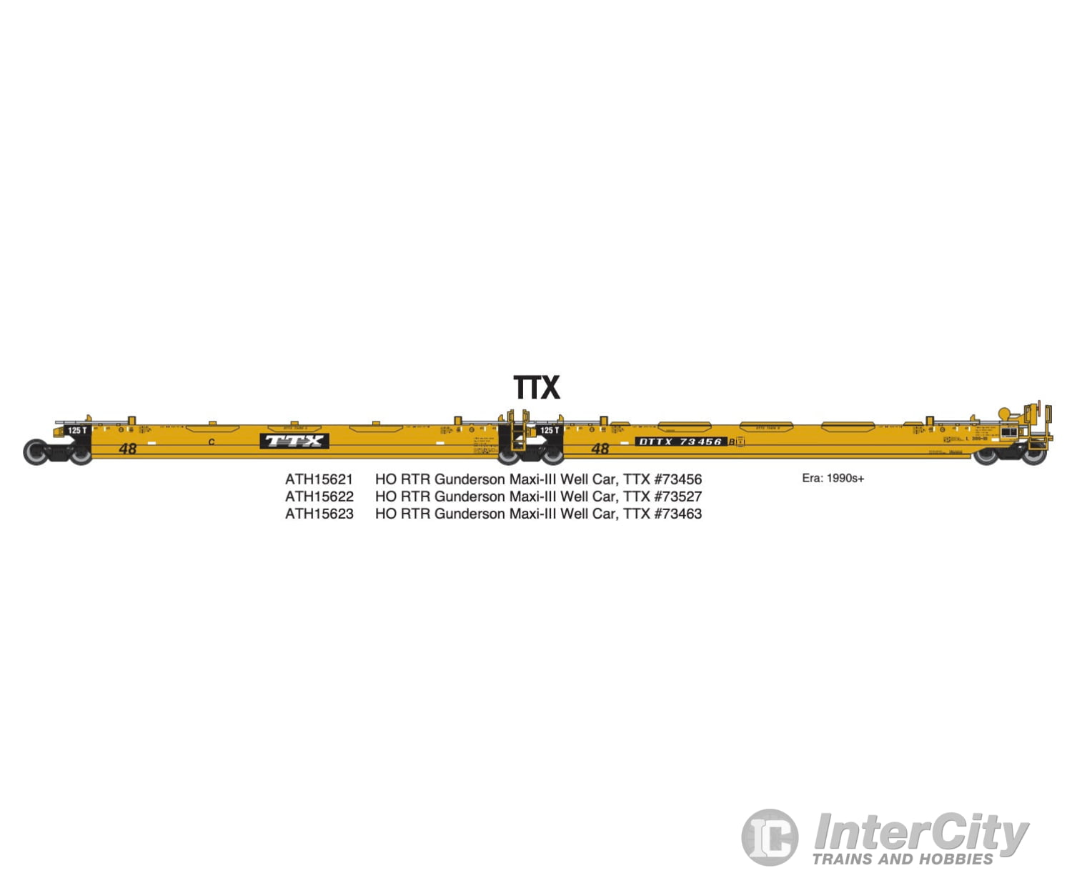 Athearn Ho 15623 Scale Maxi Iii 5 Unit Well Car Set Ttx \ Freight Cars