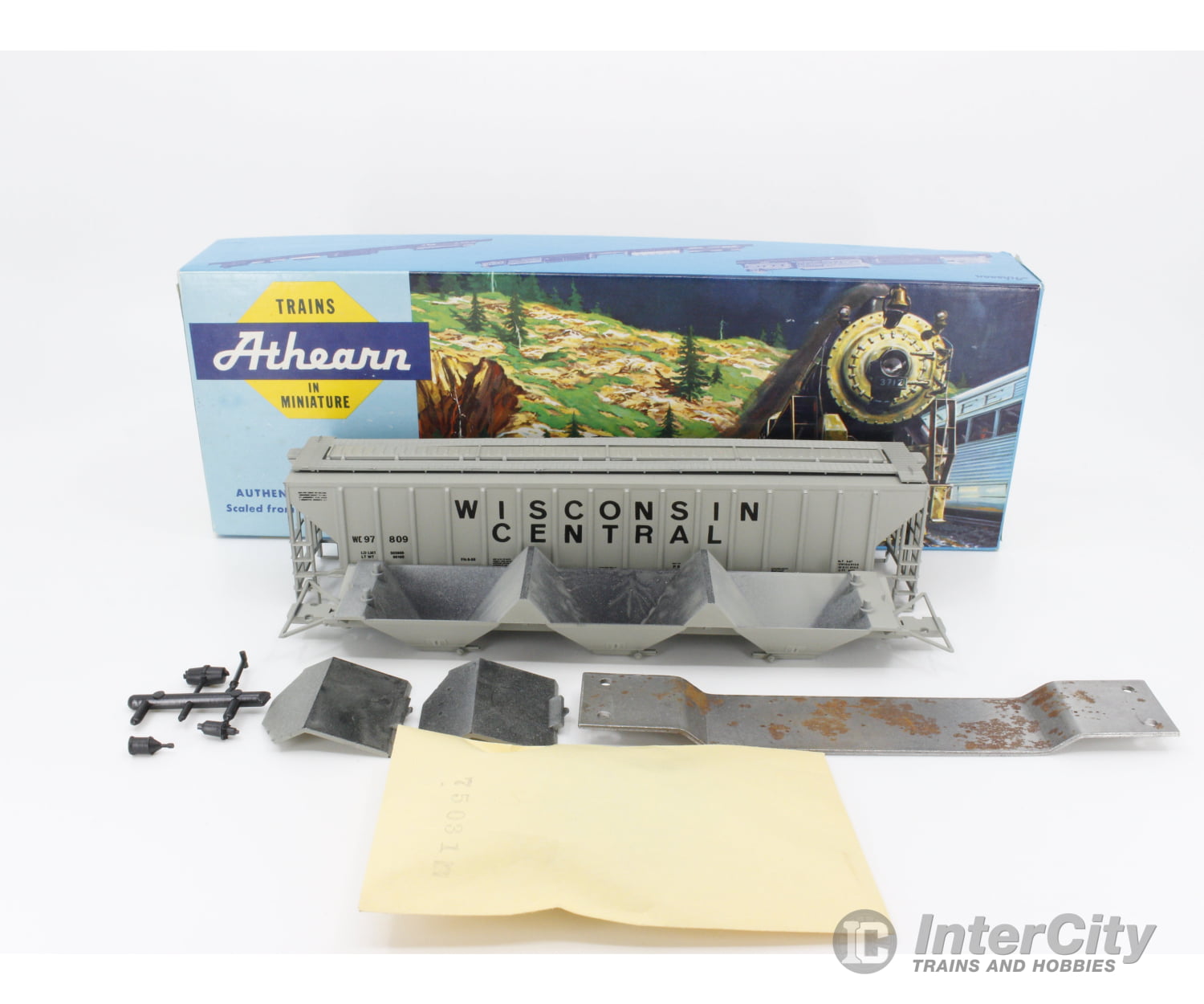 Athearn Ho 54’ Covered Hopper Freight Car Wisconsin Central (Wc) 97809 Cars