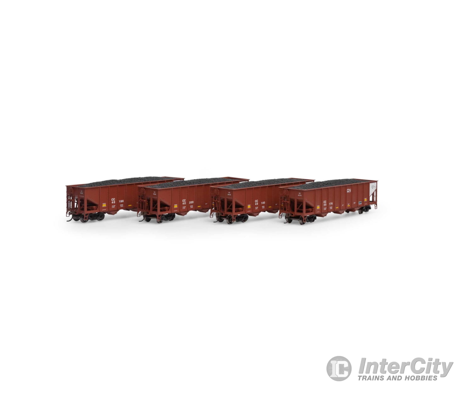 Athearn HO ATH15166 Canadian National 40' 3 bay open hopper (4 pack) - Default Title (CH-140-15166)