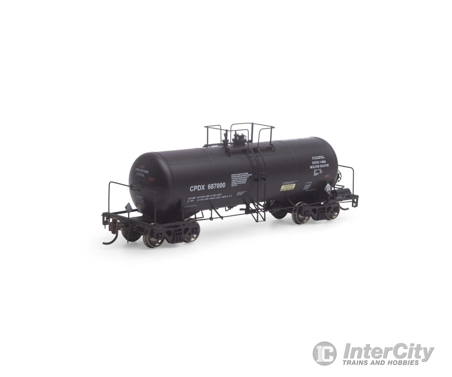 Athearn HO ATHG25646 13600-Gallon Acid Tank Chevron #687000 - Default Title (CH-140-25646)