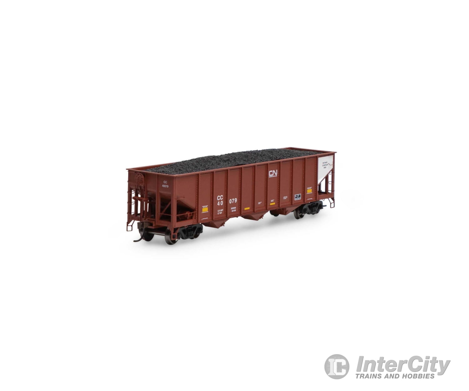 Athearn HO RND15165 Roundhouse HO 40 '3-Bay Ribbed Hopper With Load CN #40079 ATH15165 HO Rolling Stock - Default Title (CH-140-15165)