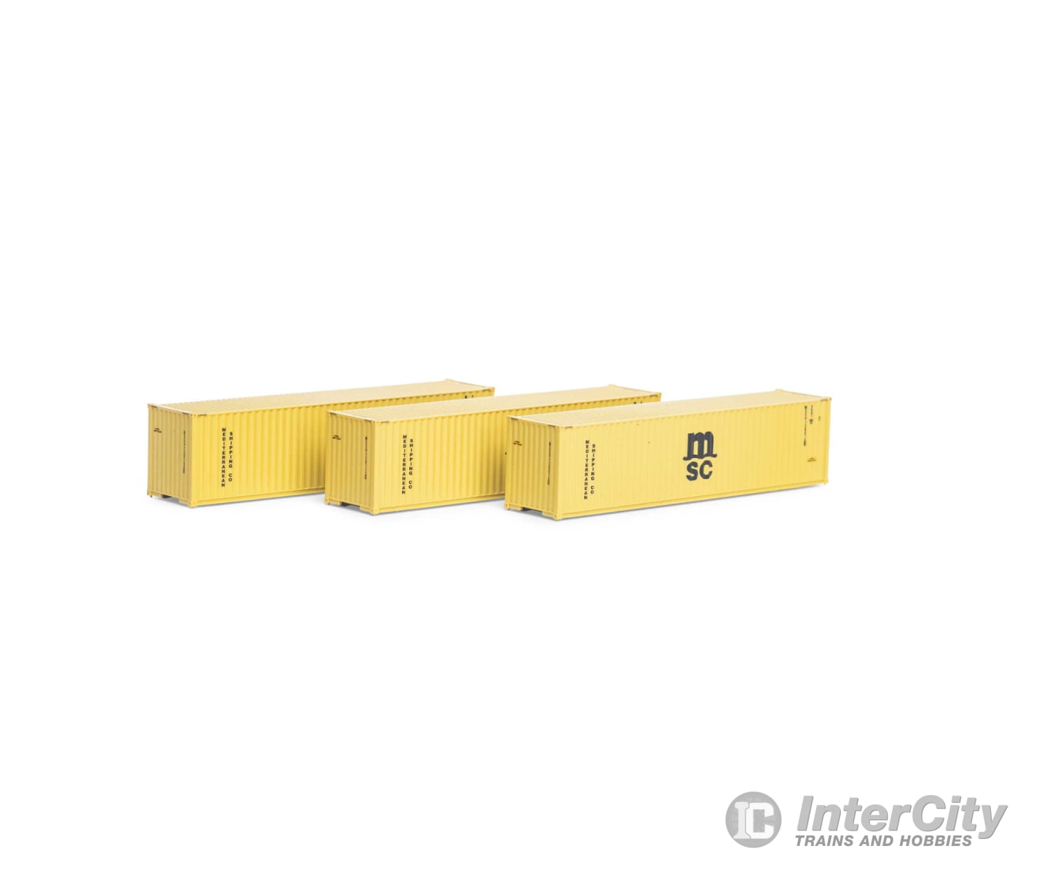 Athearn N 17443 N 40' Corrugated HC Container, MSC/Yellow #2 (3) - Default Title (CH-140-17443)