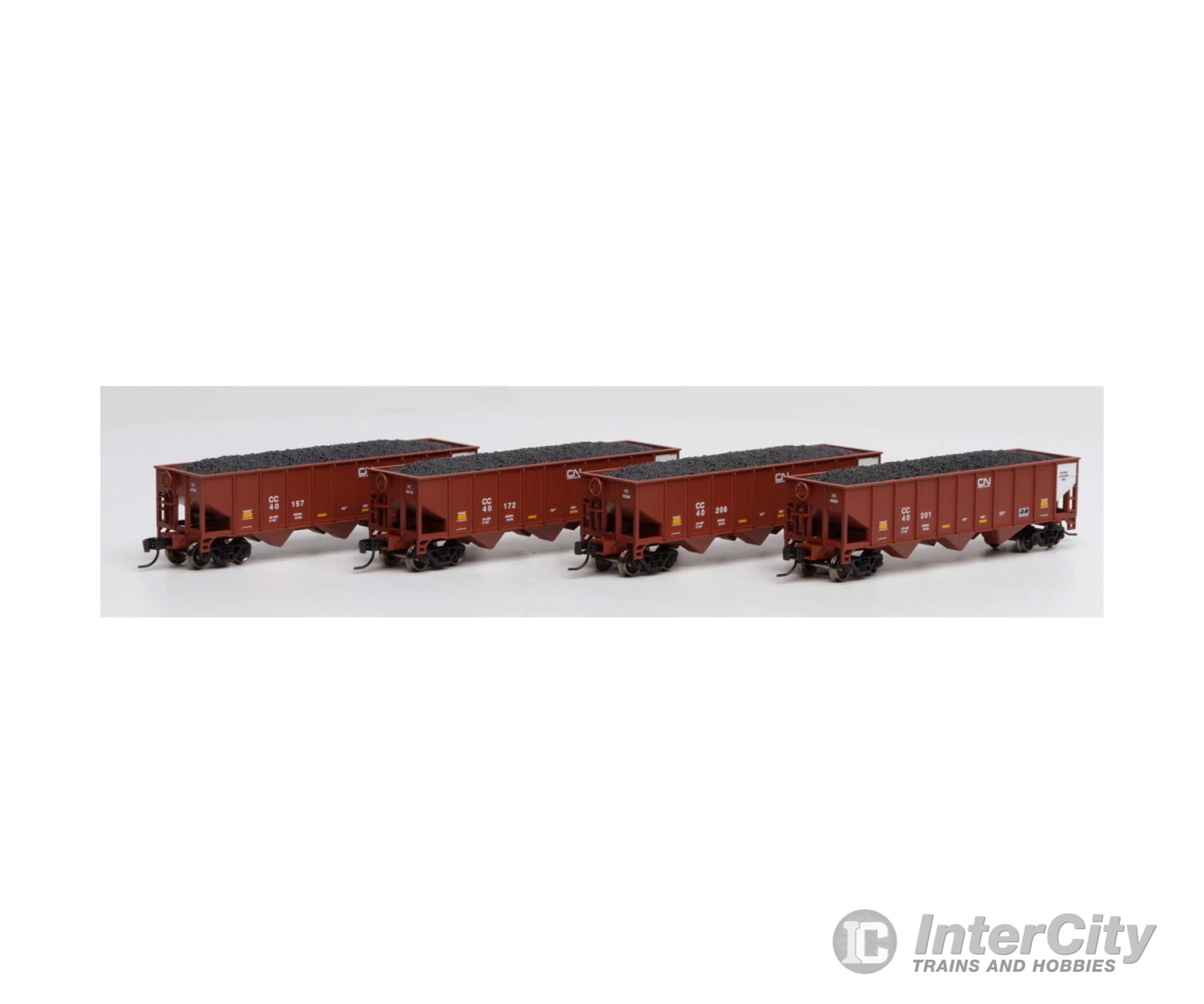 Athearn N ATH25578 Athearn ATH25578 40' 3-Bay Ribbed Hopper Load CC Canadian National Set #2 4 Pack N Scale - Default Title (CH-140-25578)