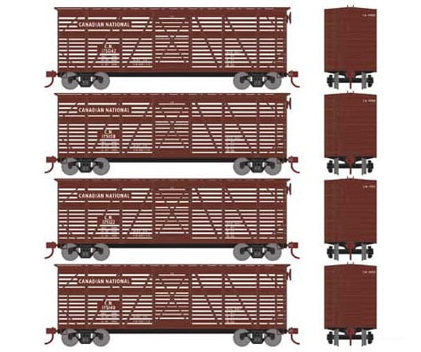 Athearn Rnd2927 Ho Stock Cars 40 Car Canadian National 3-Pack Freight