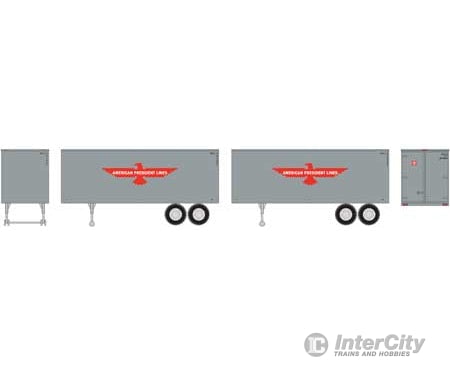 Athearn Rnd7940 Ho Trailers Various Lengths 25’ American President Line (2) Freight Loads &