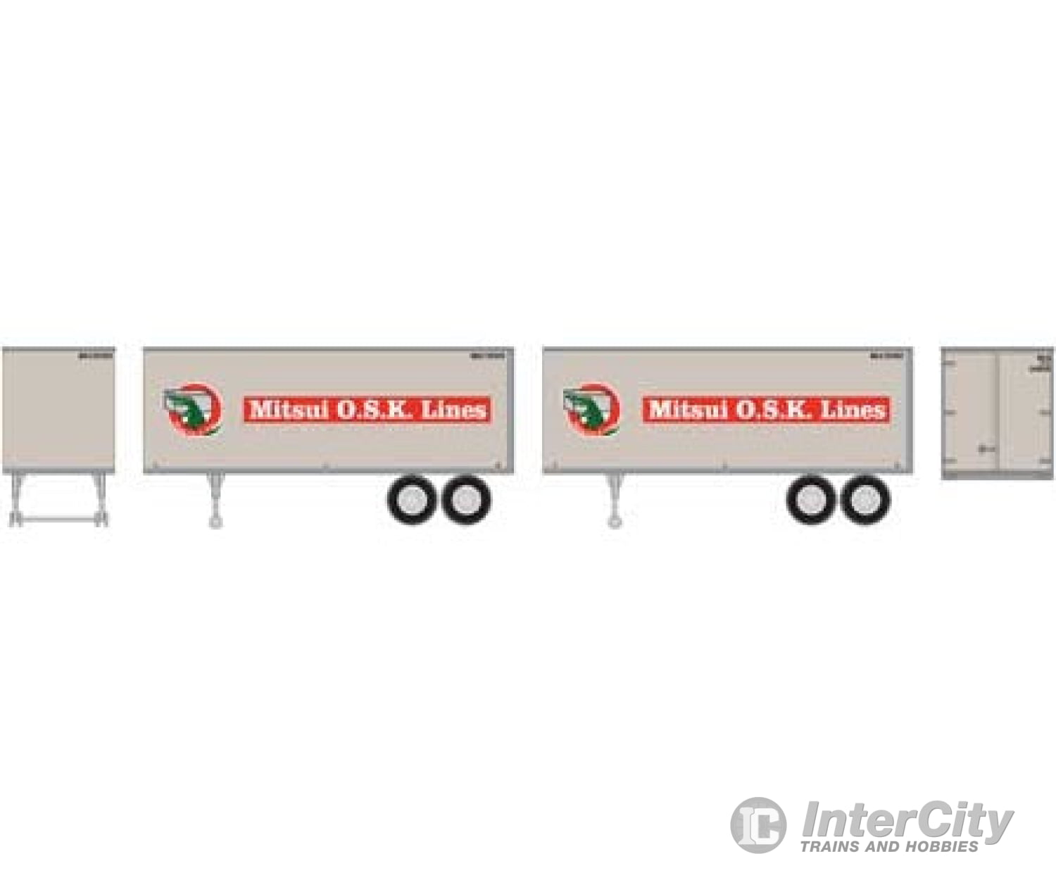 Athearn Rnd7942 Ho Trailers Various Lengths 25’ Mitsui Osk Lines Molu (2) Freight Loads & Containers