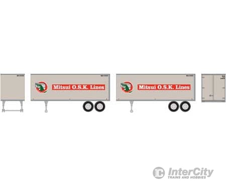 Athearn Rnd7942 Ho Trailers Various Lengths 25’ Mitsui Osk Lines Molu (2) Freight Loads & Containers