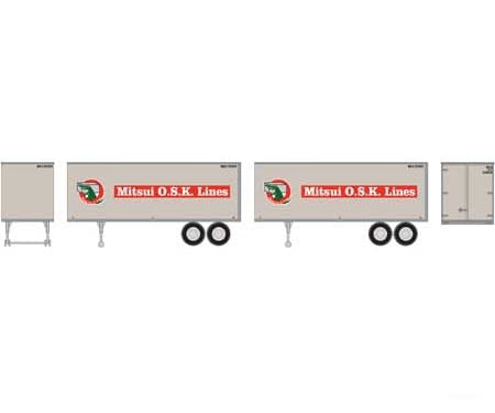 Athearn Rnd7942 Ho Trailers Various Lengths 25’ Mitsui Osk Lines Molu (2) Freight Loads & Containers