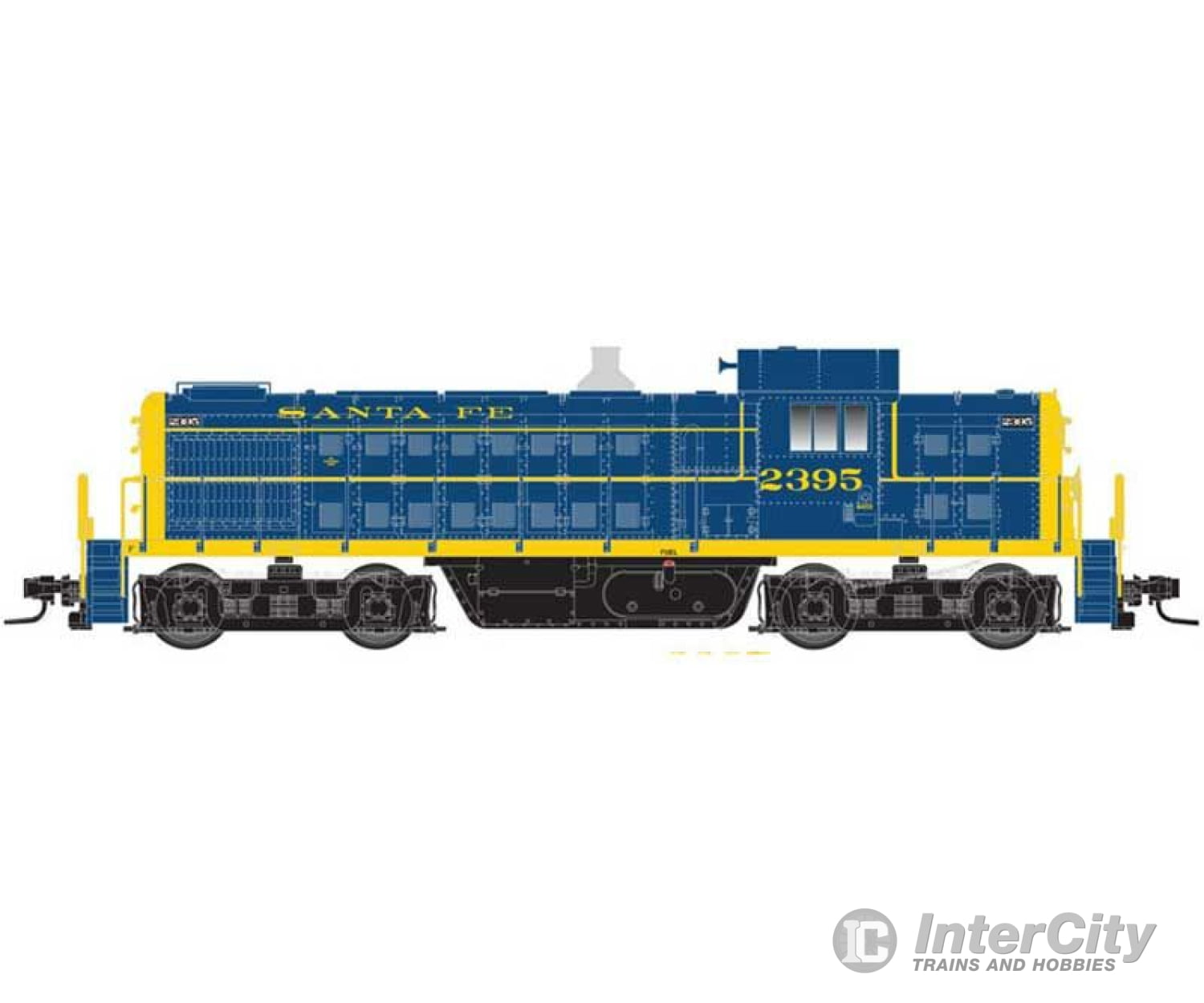 Atlas 10002997 Alco Rs1 - Standard Dc Classic Silver -- Santa Fe 2395 (Blue Yellow) Locomotives &