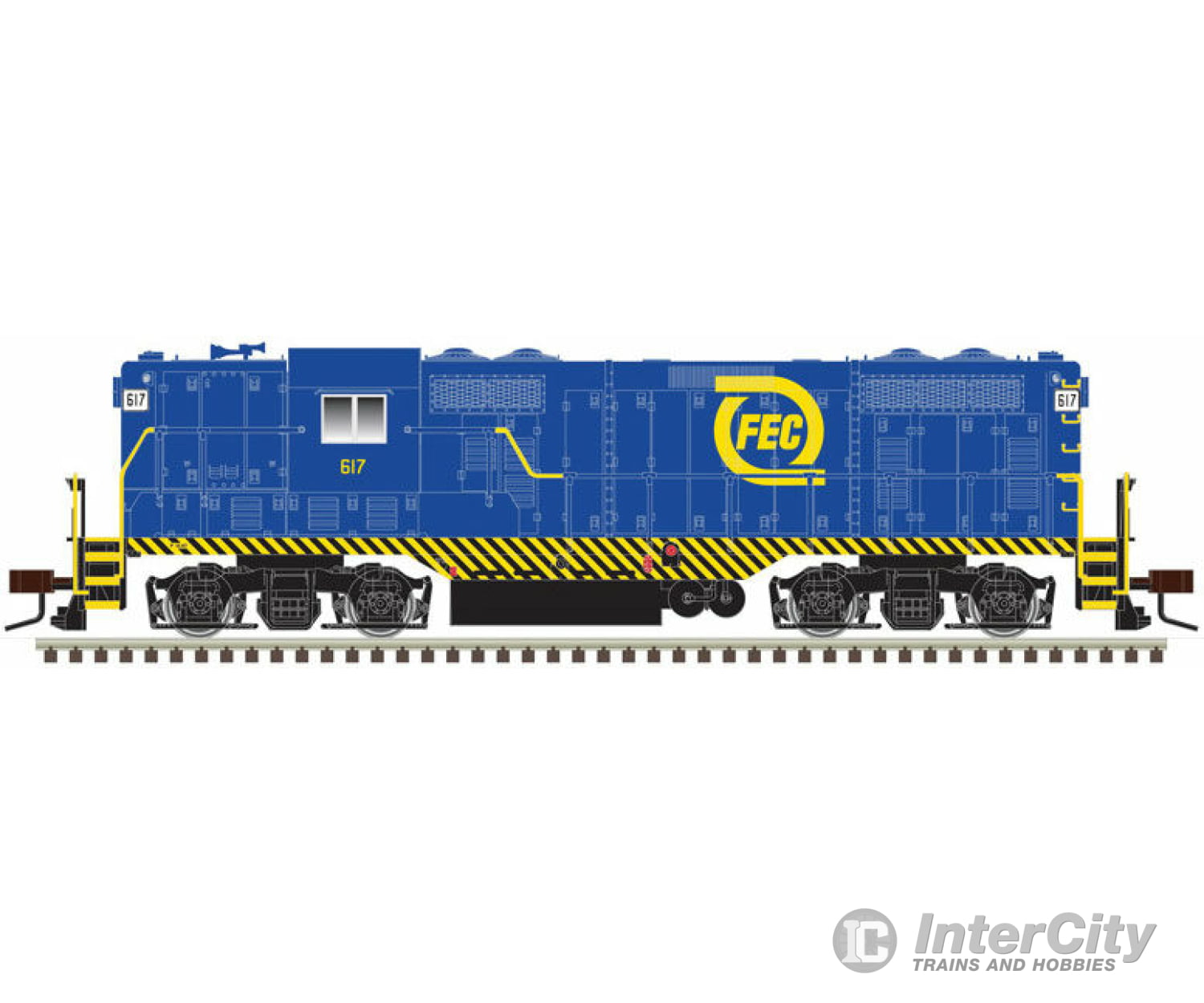 Atlas 10003950 Emd Gp7 - Esu Sound And Dcc Classic(R) Gold -- Florida East Coast 617 (Blue Yellow)