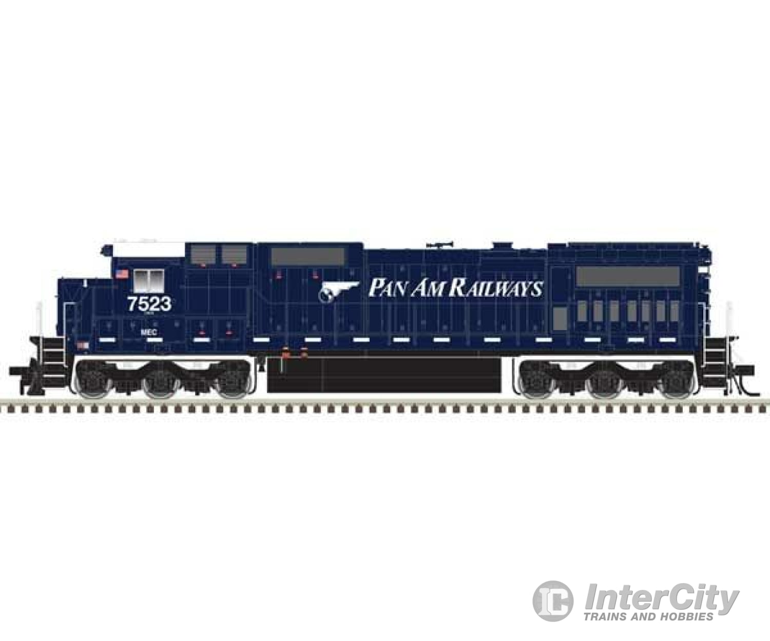 Atlas 10004184 Ge Dash 8-40C W/Front Ditch Lights - Standard Dc -- Pan Am #7523 (Dark Blue Black)