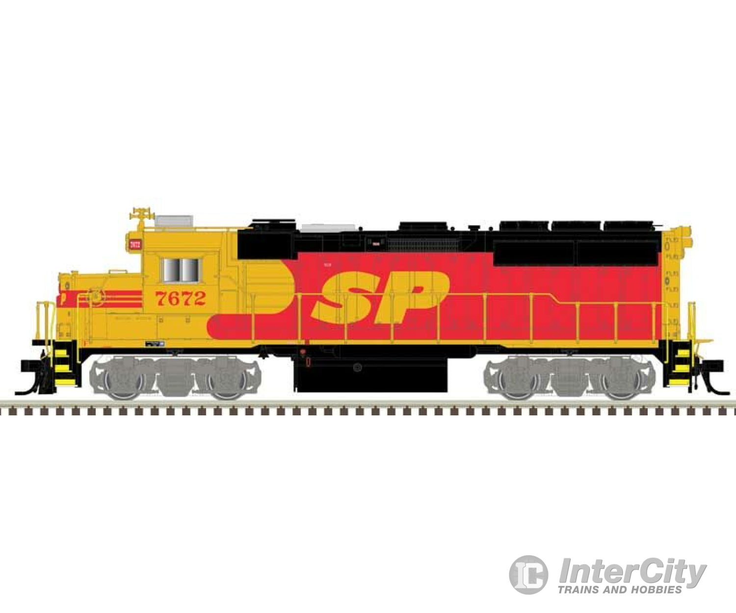 Atlas 10004228 Emd Gp40-2 - Standard Dc Master(R) Silver -- Southern Pacific #7672 (Spsf Merger Red