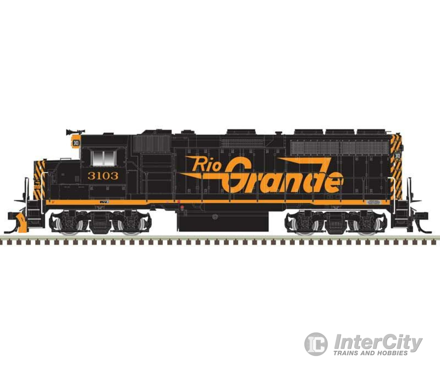 Atlas 10004232 Emd Gp40-2 - Standard Dc Master(R) Silver -- Denver & Rio Grande Western #3107 (Black