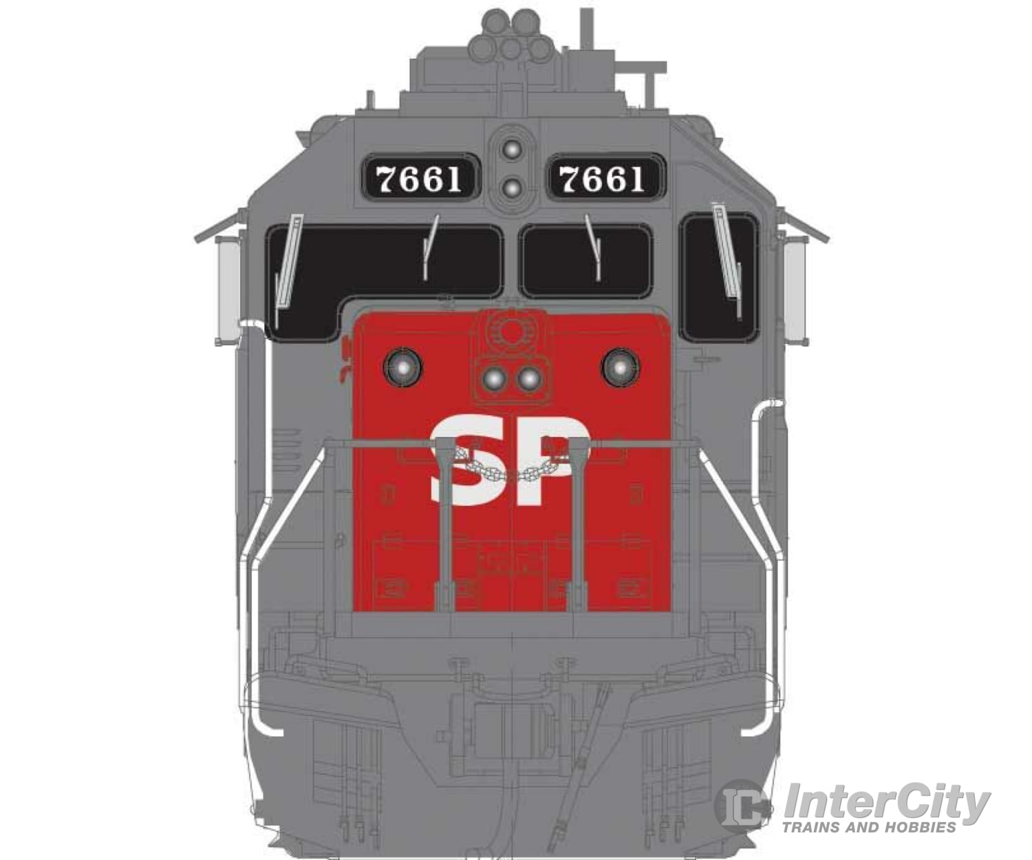 Atlas 10004234 Emd Gp40-2 - Standard Dc Master(R) Silver -- Southern Pacific #7661 (Red Gray)