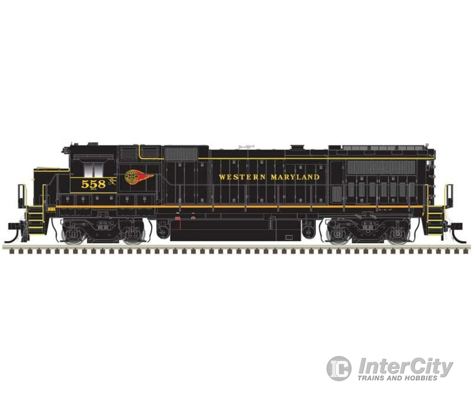 Atlas 10004304 Ge Dash 8-40B W/Ditch Lights - Standard Dc Master(R) Silver -- Western Maryland