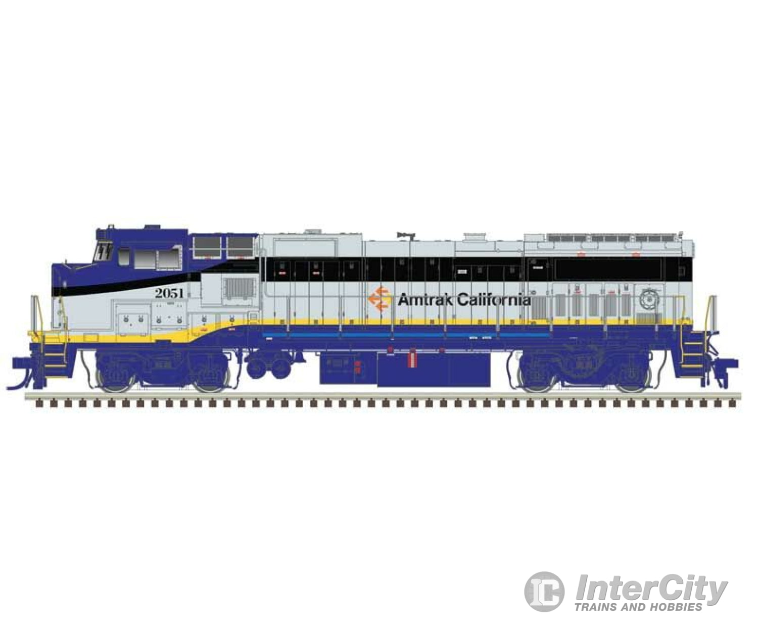 Atlas 10004305 Ge Dash 8-32Bwh - Standard Dc Master(R) Silver -- Amtrak California #2051 (Blue