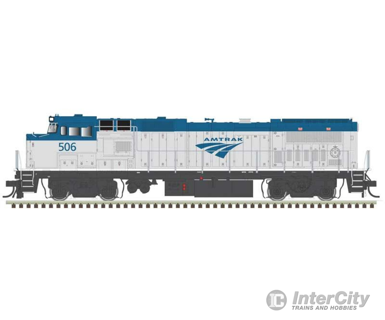 Atlas 10004307 Ge Dash 8-32Bwh - Standard Dc Master(R) Silver -- Amtrak #506 (Phase V Silver Blue