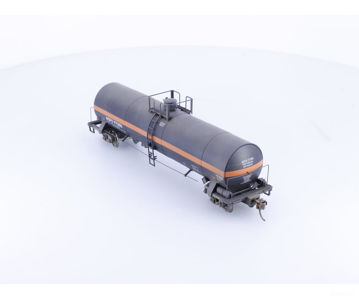 Atlas 1552-3 HO 17360 Gallon Tank Car ACFX Orange Stripe Weathered American Car and Foundry (ACF/ACFX) 77350 - Freight