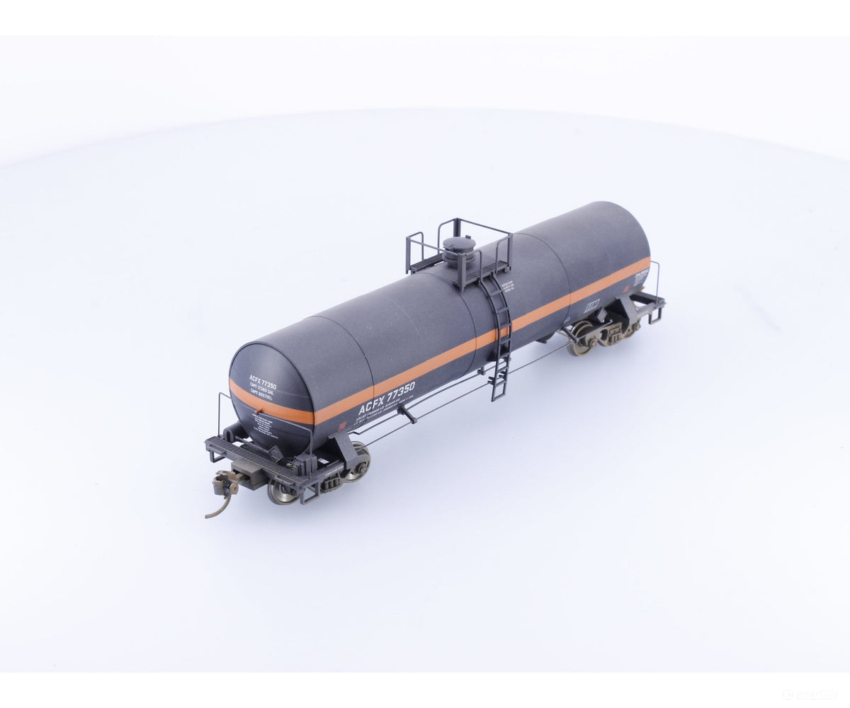 Atlas 1552-3 HO 17360 Gallon Tank Car ACFX Orange Stripe Weathered American Car and Foundry (ACF/ACFX) 77350 - Freight