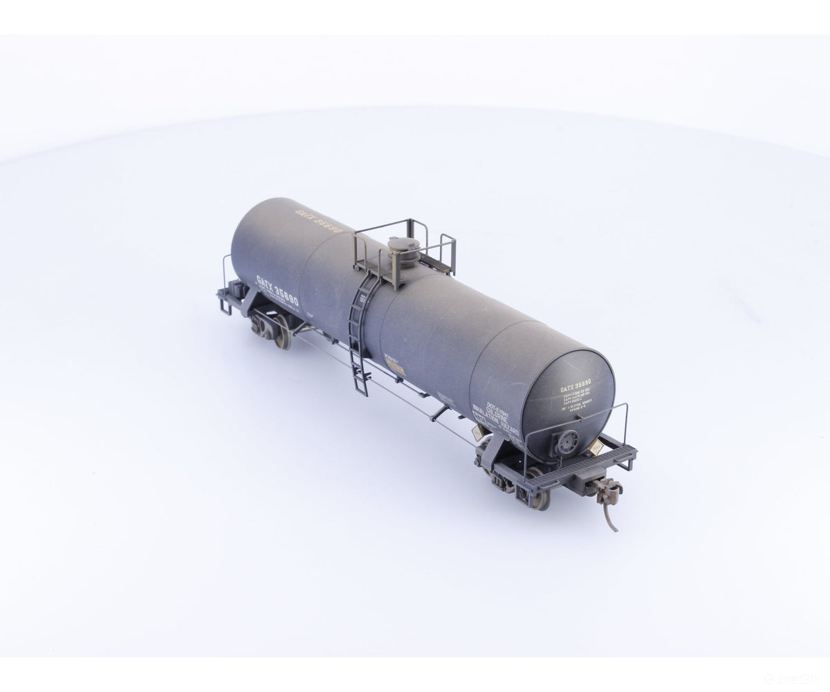 Atlas 1563-1 HO 17360 Gallon Tank Car Olin Chemical Black Weathered GATX Corporation (GATX) 35690 - Freight Cars