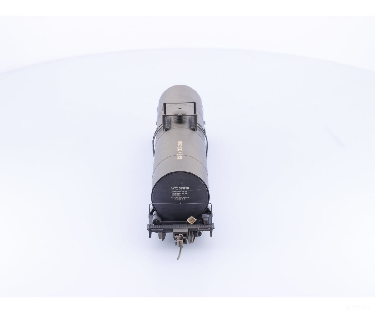 Atlas 1563-1 HO 17360 Gallon Tank Car Olin Chemical Black Weathered GATX Corporation (GATX) 35690 - Freight Cars