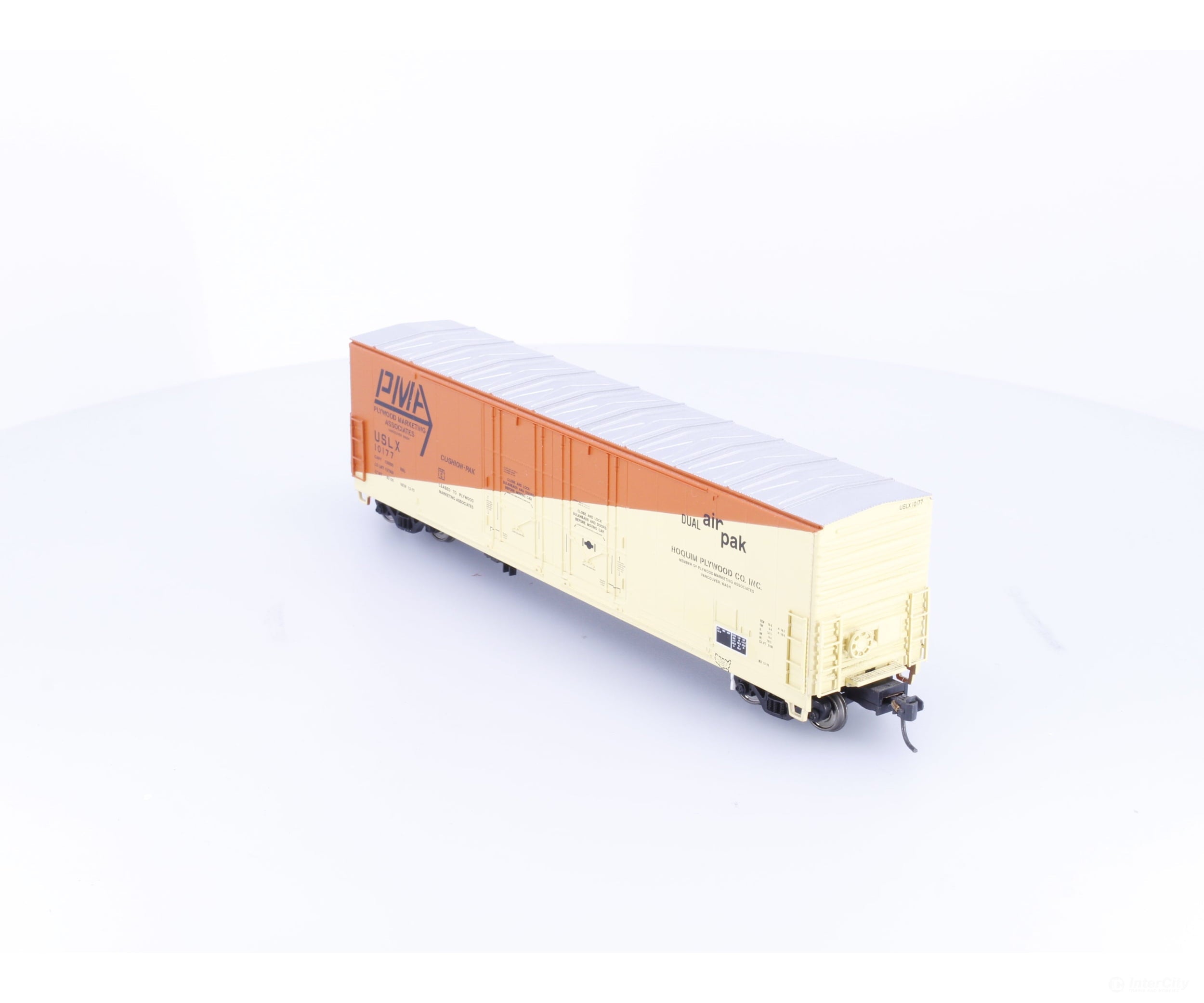 Atlas 1765-1 HO Evans Double Plug Door Box Car Plywood Marketing (USLX) 10177 - Freight Cars