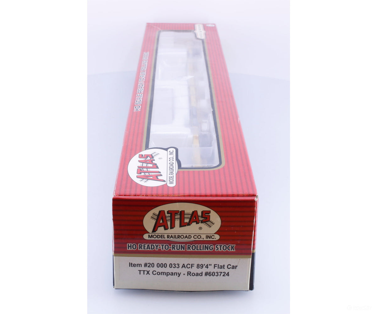 Atlas 20 000 033 HO 89’ 4’’ ACF Flat Car Trailer Train TTX Corp. (TTX) 603724 - Freight Cars