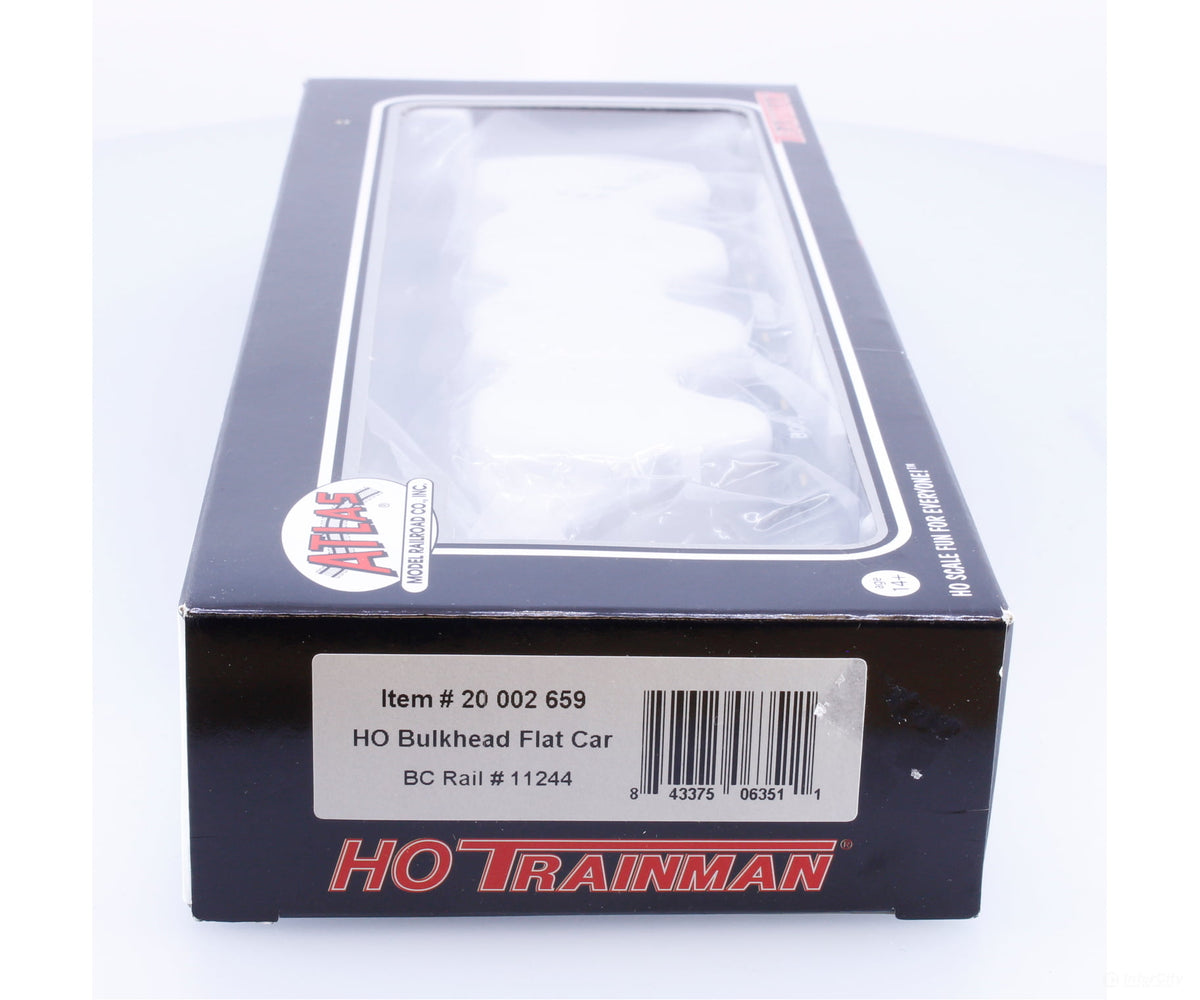 Atlas 20 002 659 HO 60’ Bulkhead Flat Car BC Rail (BCOL) 11244 - Freight Cars