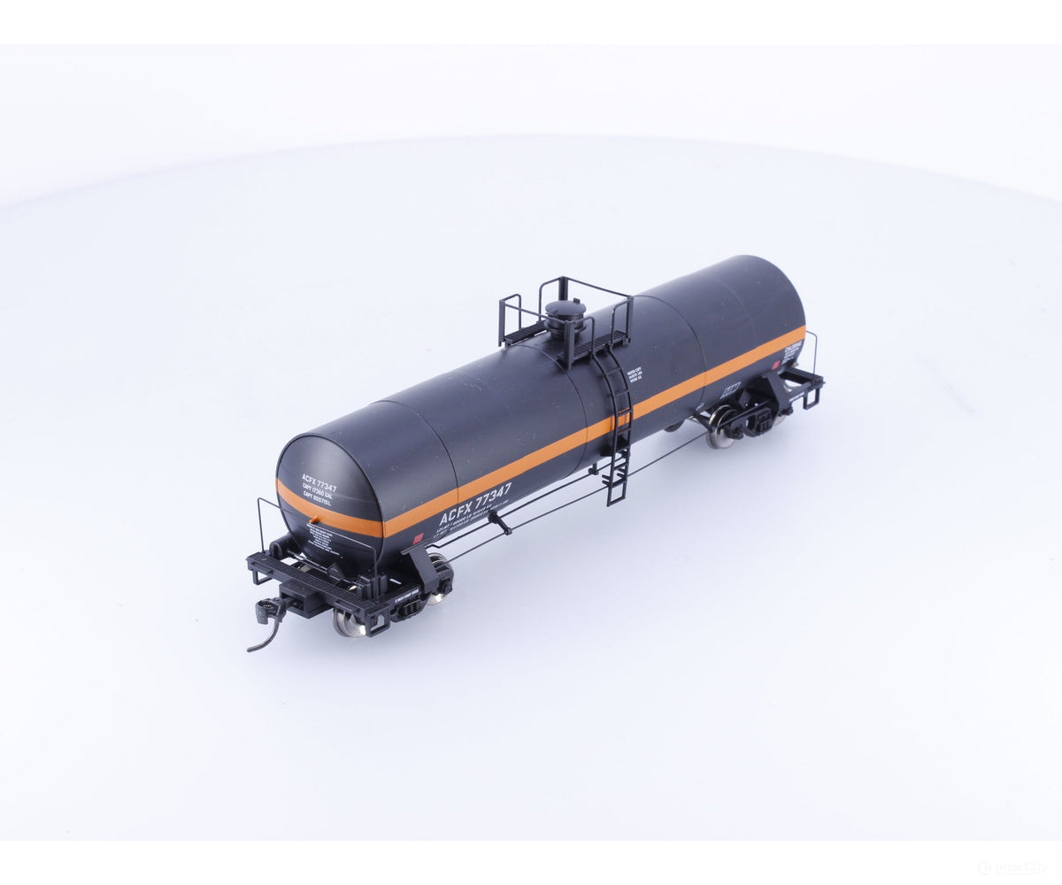 Atlas 20005617 HO ACF 17,360 Gallon Tank Car ACFX Black with Orange Stripe American Car and Foundry (ACF/ACFX) 77347