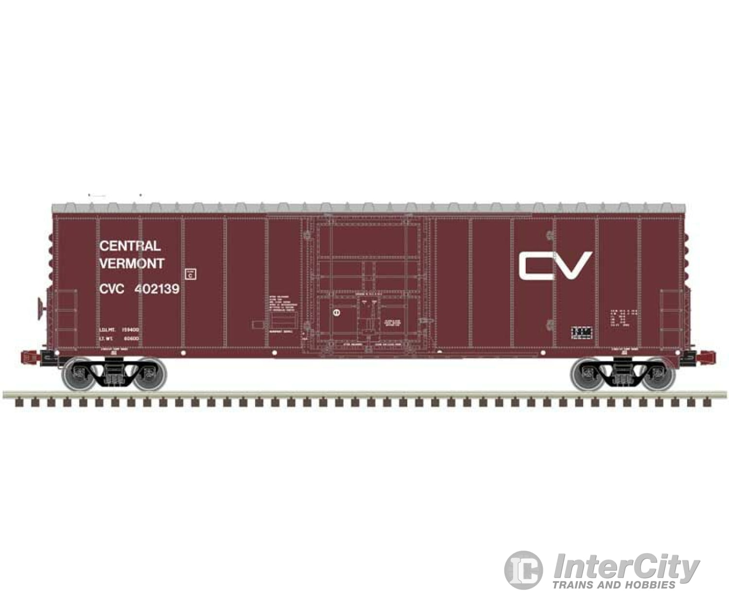 Atlas 20006528 Nsc 50 Newsprint Plug-Door Boxcar - Ready To Run -- Central Vermont 402139 (Boxcar