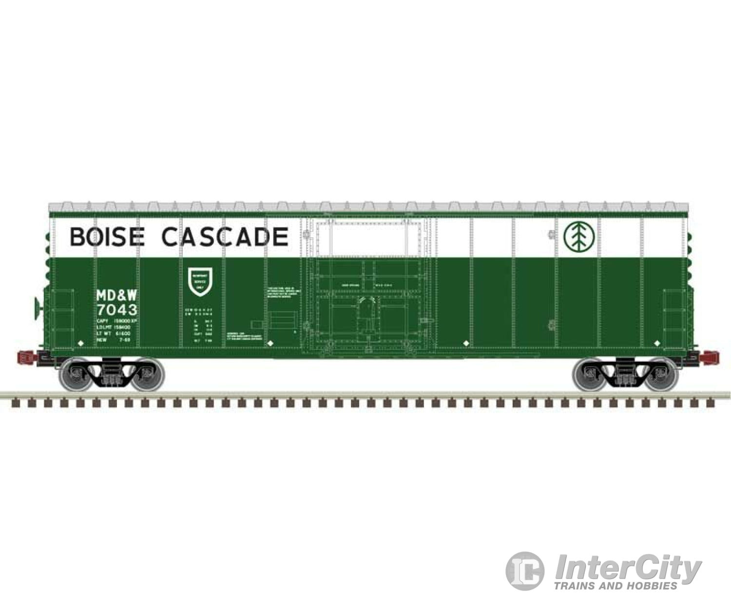 Atlas 20006532 Nsc 50 Newsprint Plug-Door Boxcar - Ready To Run -- Boise Cascade Md&W 7061 (Green