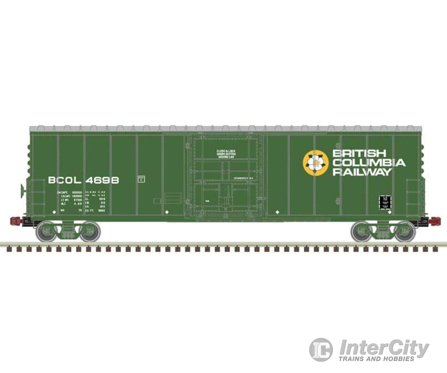 Atlas 20006534 Nsc 50 Newsprint Plug-Door Boxcar - Ready To Run -- British Columbia Railway Bcol