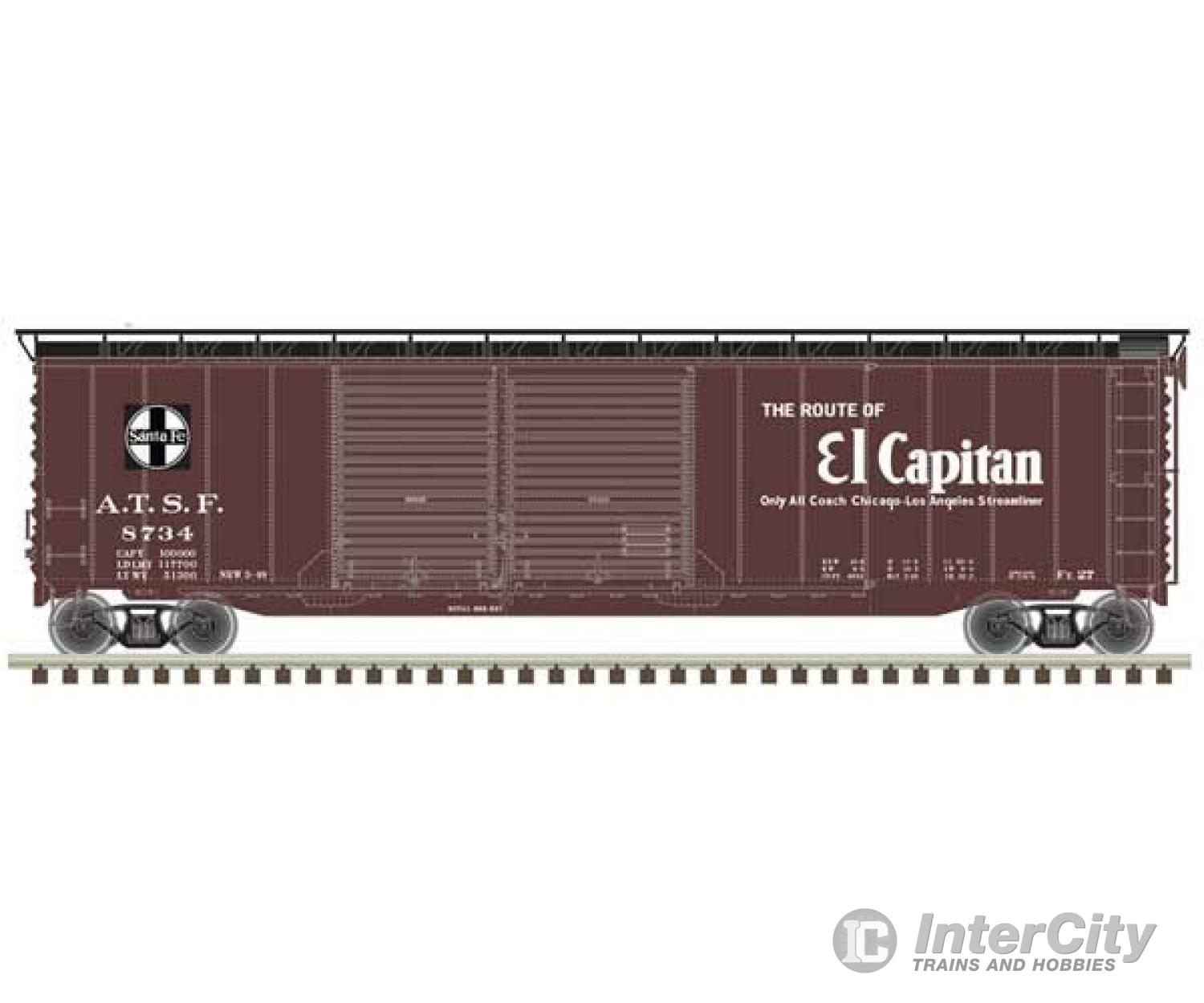 Atlas 20006591 Postwar 50 Double-Door Boxcar - Ready To Run Master(R) -- Santa Fe 8734 (Boxcar Red