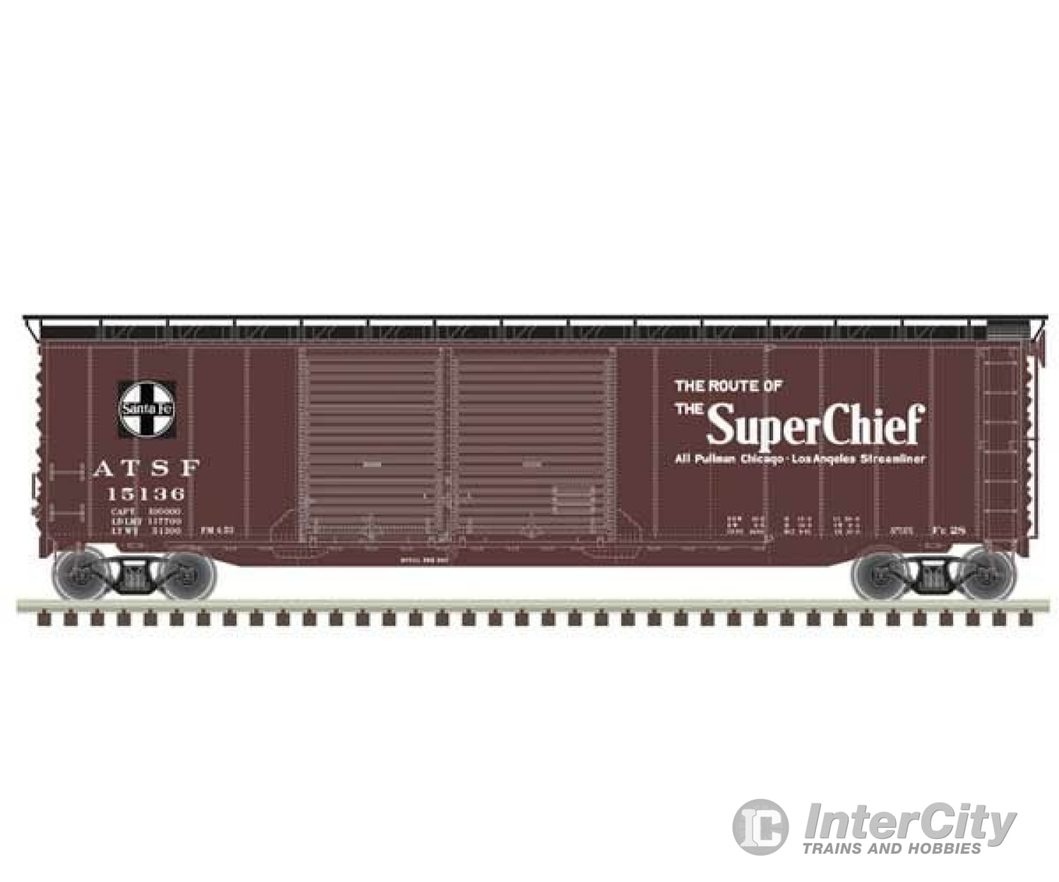 Atlas 20006593 Postwar 50 Double-Door Boxcar - Ready To Run Master(R) -- Santa Fe 15136 (Boxcar Red