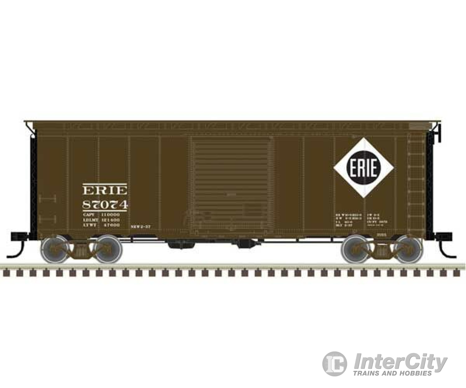 Atlas 20006819 40 Postwar Boxcar With 8 Door - Ready To Run Master(R) -- Erie 87187 (Boxcar Red